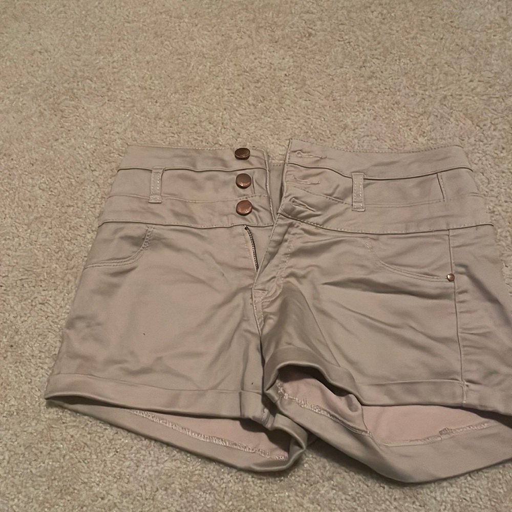 Pink high waisted jean shorts
